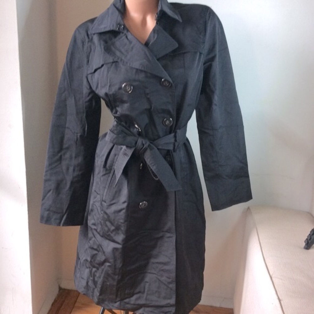 ✨New York & Company Black Trench Coat Size L✨